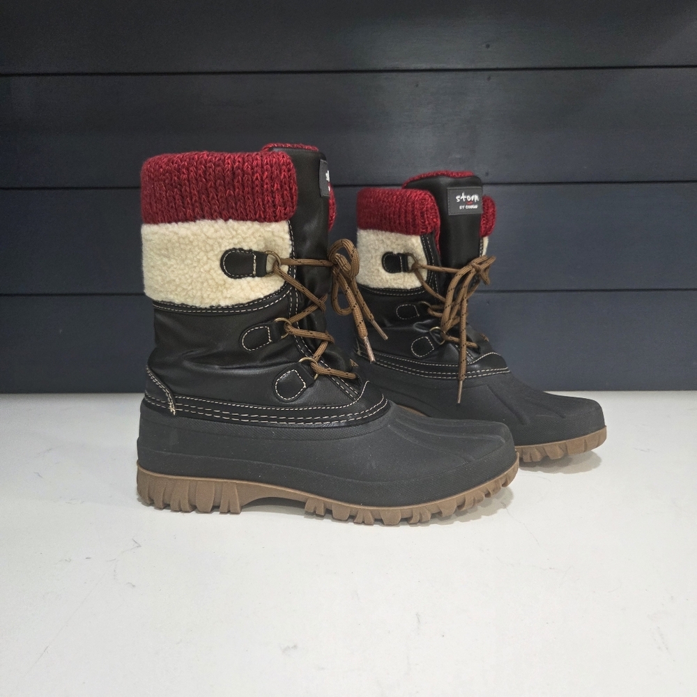 Storm by Cougar Snow Boot Duck Boot Lace Up Knit Collar Size 10